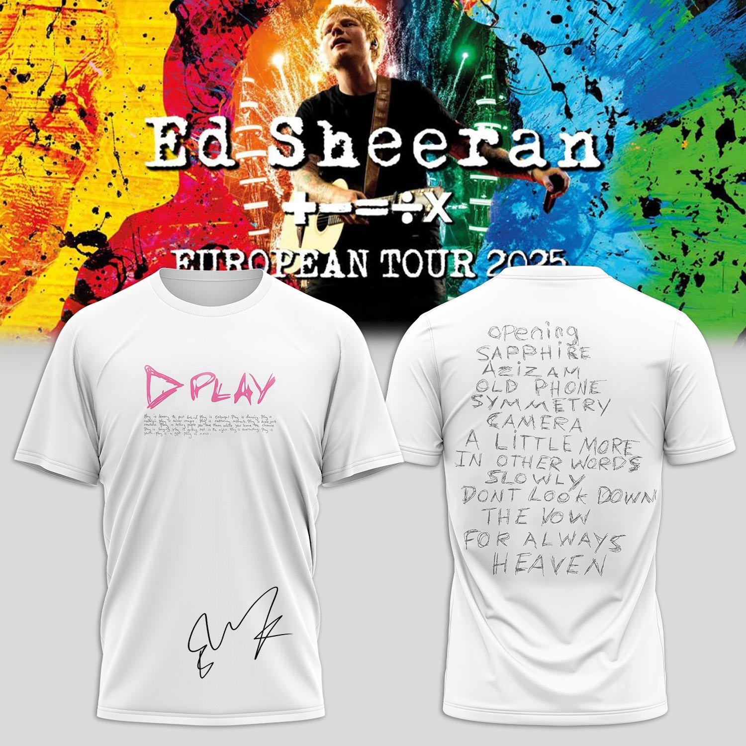 Ed Sheeran Sapphire Merch Shirt European Tour 2025 Unique Present For Ed Sheeran Lovers