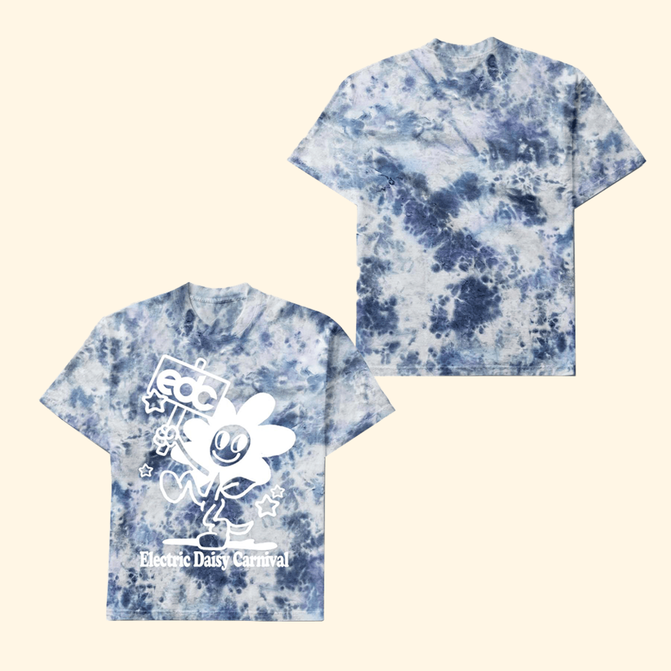 EDC Daisy Sign Tie Dye T-Shirt EDC Merch Gifts For Music Fans Father's Day Gifts For Dad
