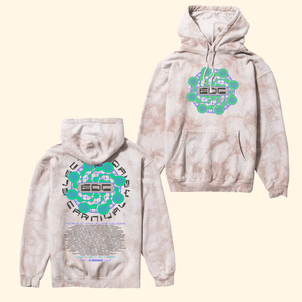 EDC Looping Lineup Tie Dye Hoodie EDC Merch Gifts For Music Fans Father's Day Gifts For Dad