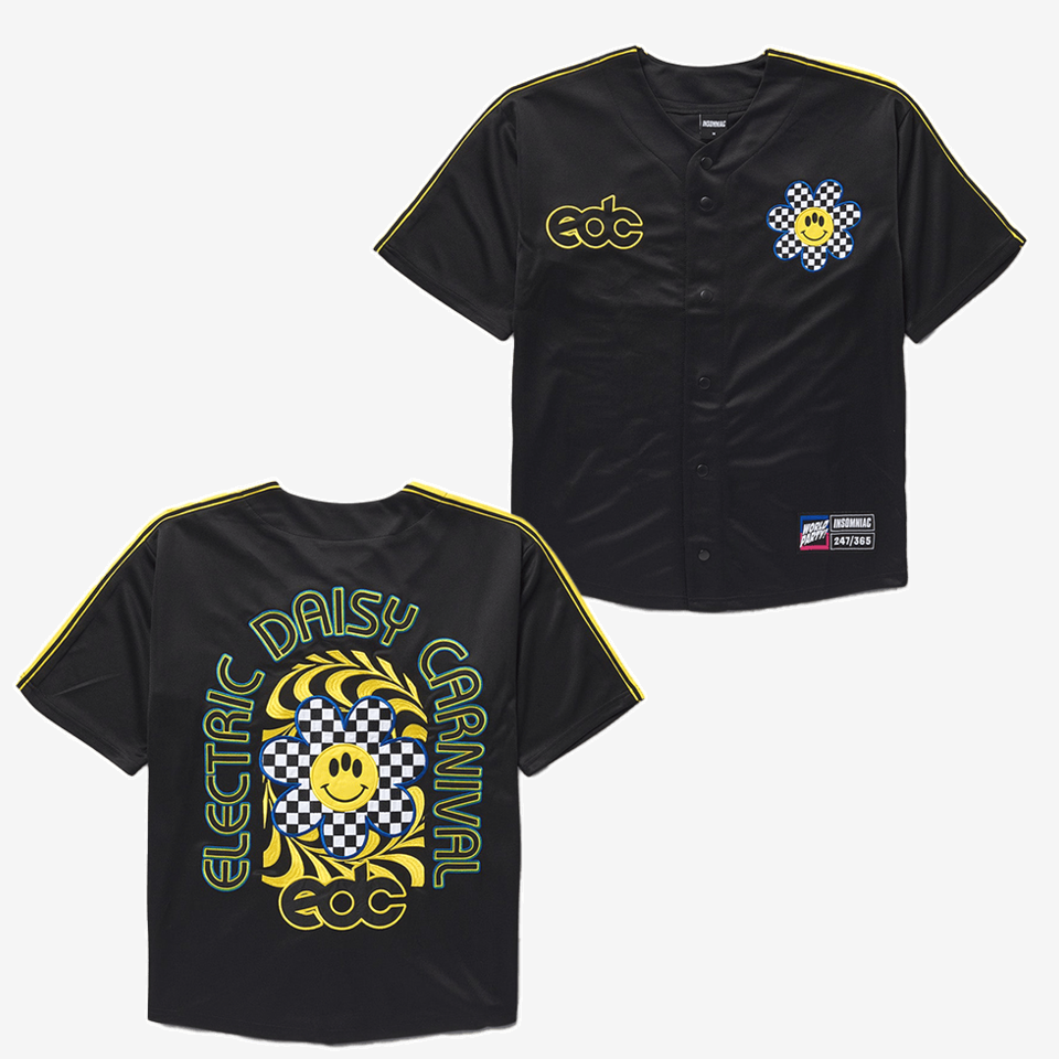 EDC Merchandise EDC Sunflower Smiles Baseball Jersey Gifts For Music Fans Gifts For Friends