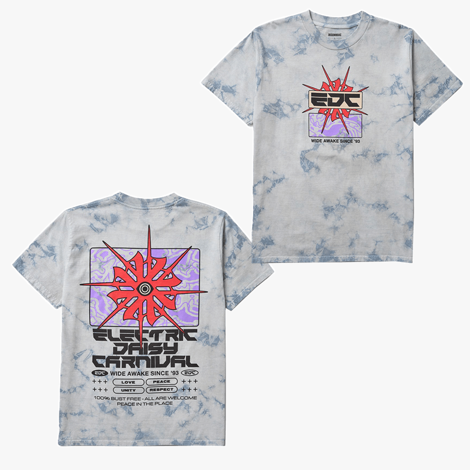 EDC Merchandise EDC Transformative Sound Tie Dye T-Shirt Gifts For Music Fans Gifts For Besties
