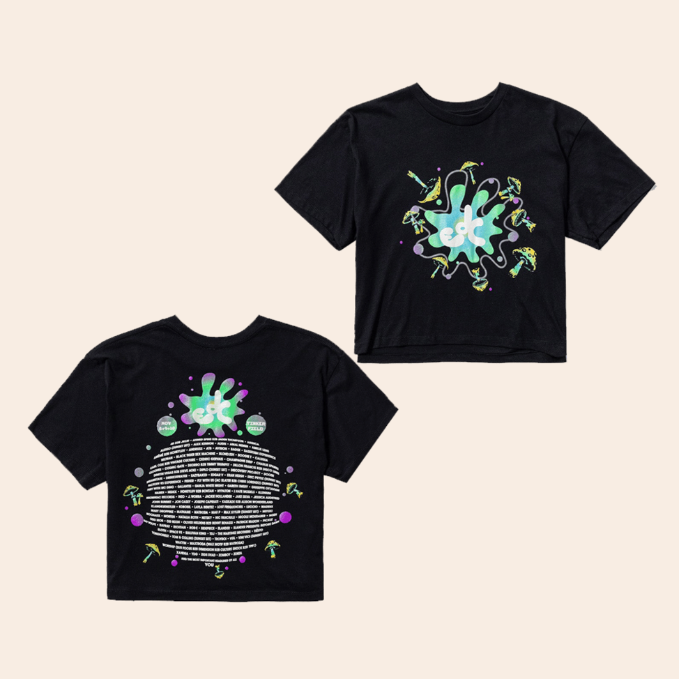EDC Mush Radiance Lineup Cropped T-Shirt EDC Merch Music Lovers Birthday Gifts For Fans