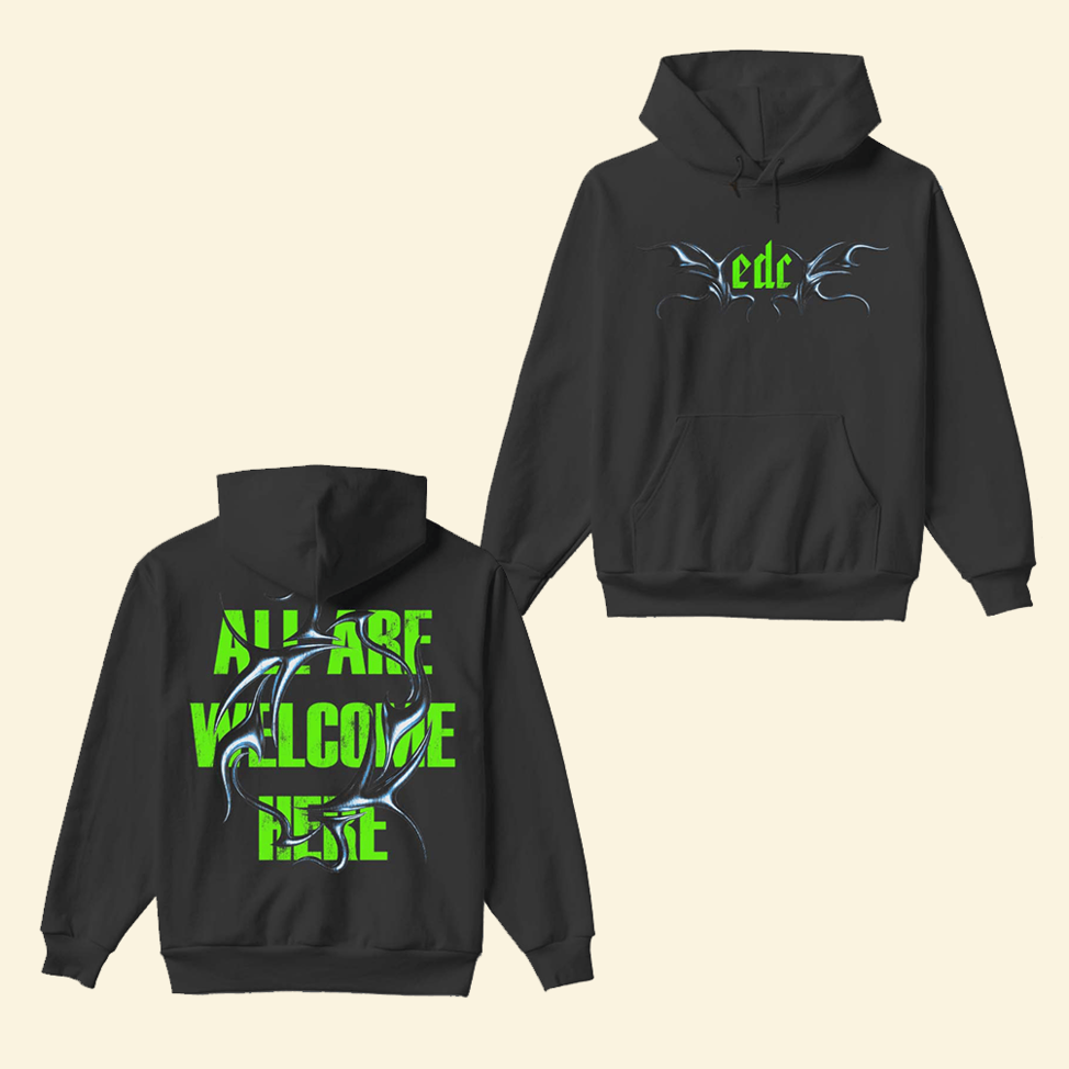 EDC Tribal Chrome Hoodie EDC Merch Birthday Gifts For Music Fans Christmas Gifts For Him