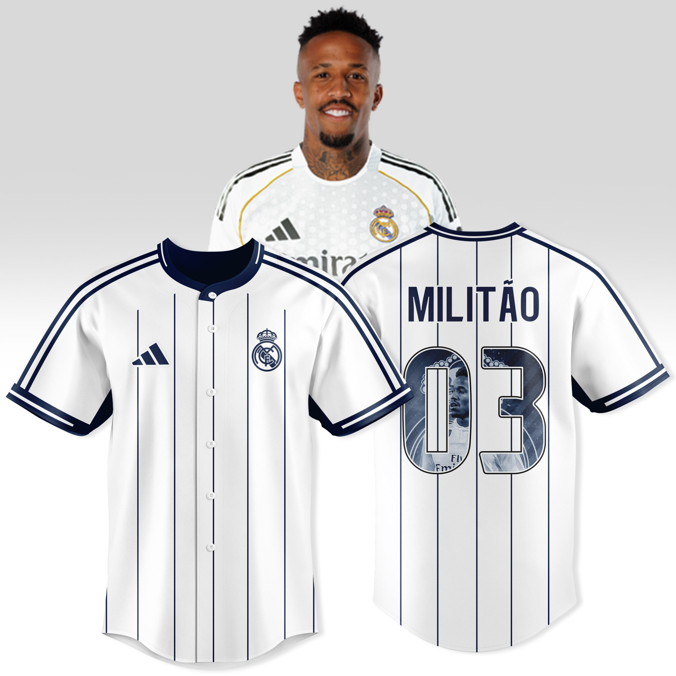 Eder Militao 03 Real Madrid Personalized Baseball Jersey For Fans