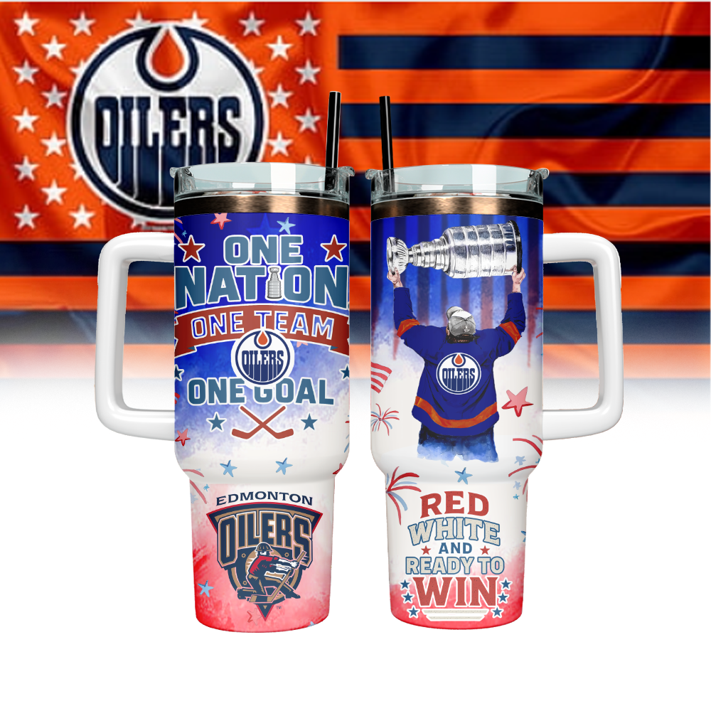 Edmonton Oilers X Independence Day Stanley Stainless Steel Tumbler Gifts For Hockey Fans