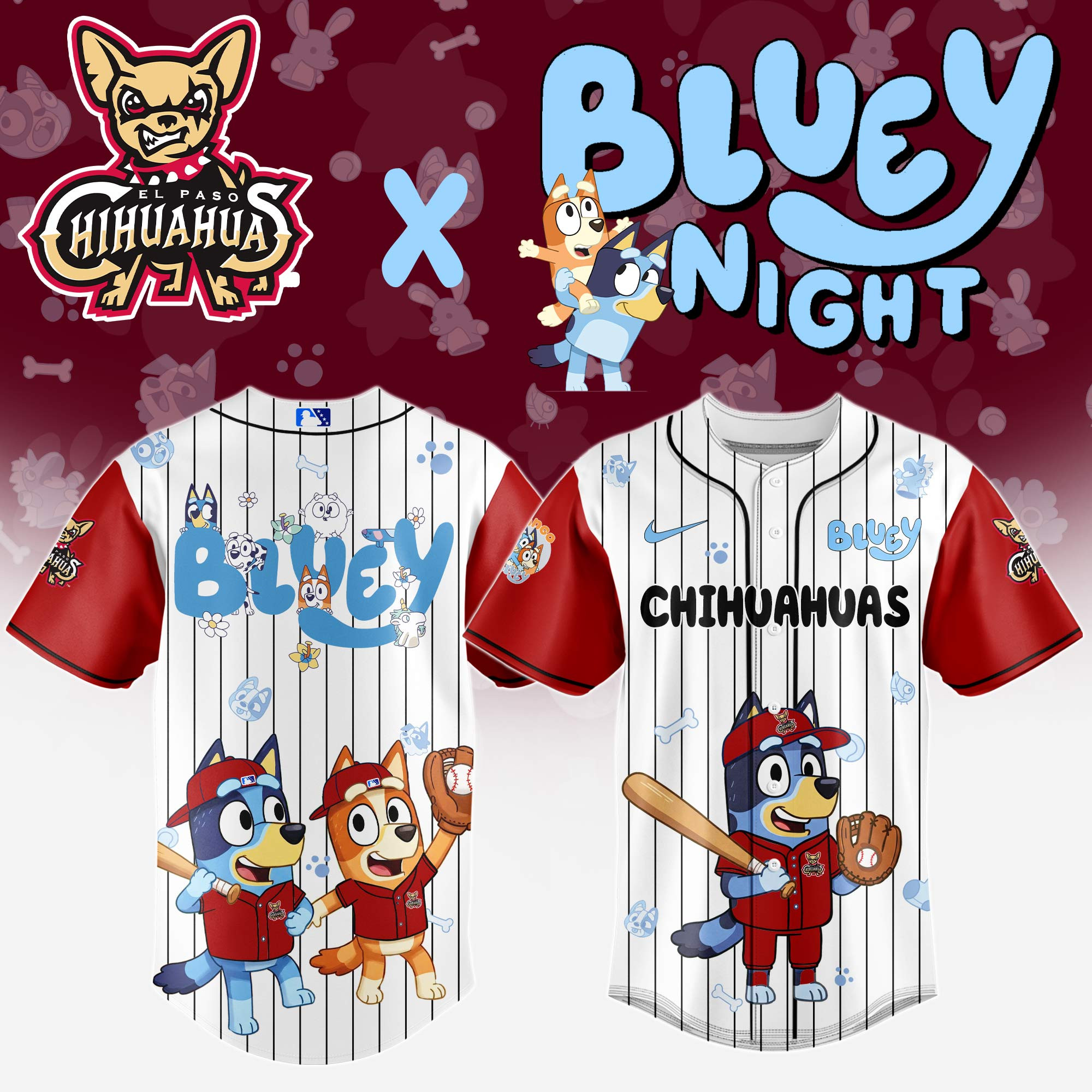 El Paso Chihuahuas Milb X Bluey 2025 Baseball Jersey For Fans