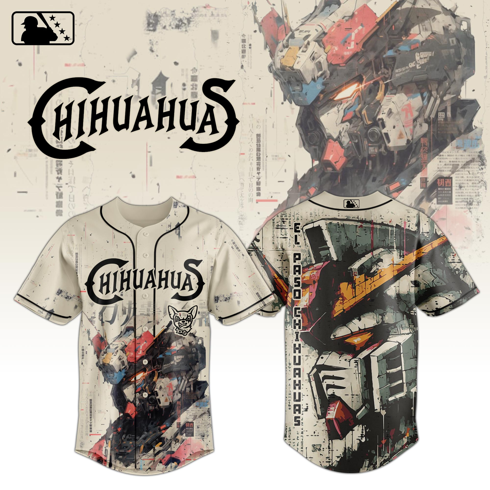 El Paso Chihuahuas Milb X Gundam Baseball Jersey For Fans