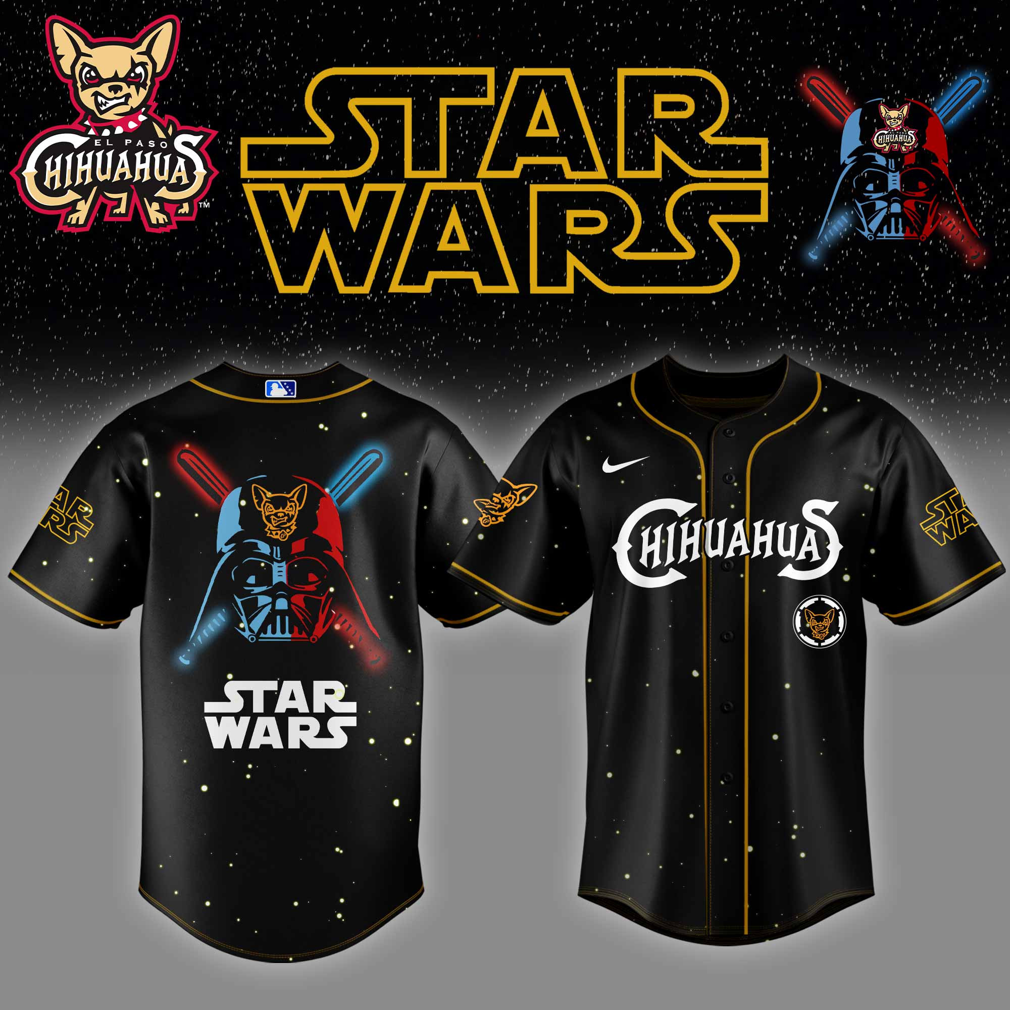 El Paso Chihuahuas Milb X Star Wars Night Baseball Jersey For Fans