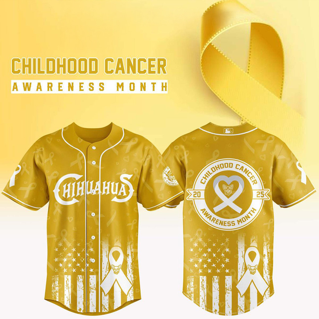 El Paso Chihuahuas X Childhood Cancer Awarness Month 2025 Jersey El Paso Chihuahuas Merch