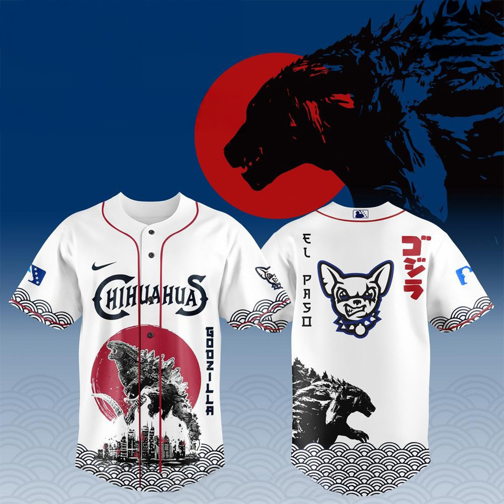 El Paso Chihuahuas x Godzilla Night 2025 Baseball Jersey Chihuahuas Merch Gift For Fans