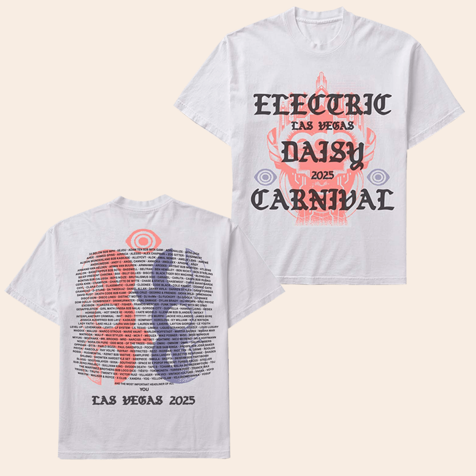 Electric Daisy LV 2025 Lineup T-Shirt EDC Merch Gifts For Music Fans Anniversary Gifts For Men