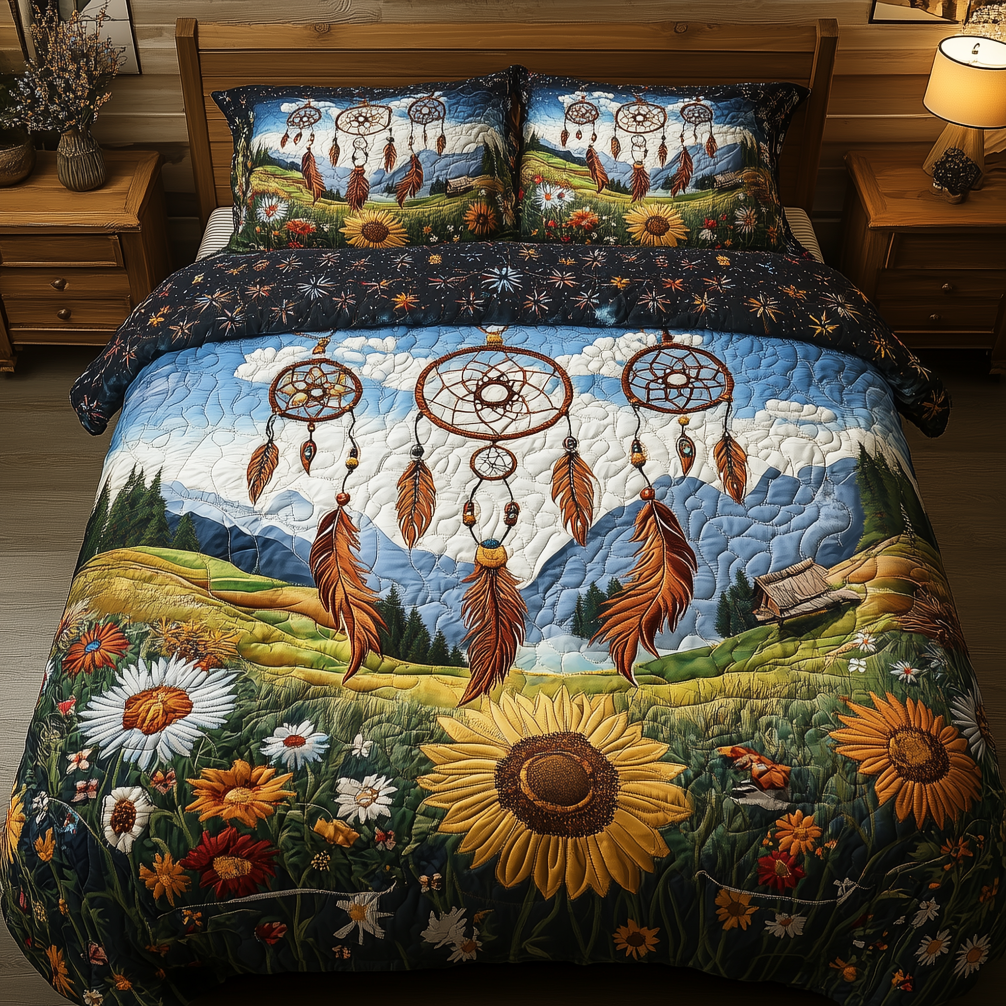 Elegance Peacock Quilted Bedding Set Unique Duvet Cover Bedspread Set Great BirthdayGifts For Her