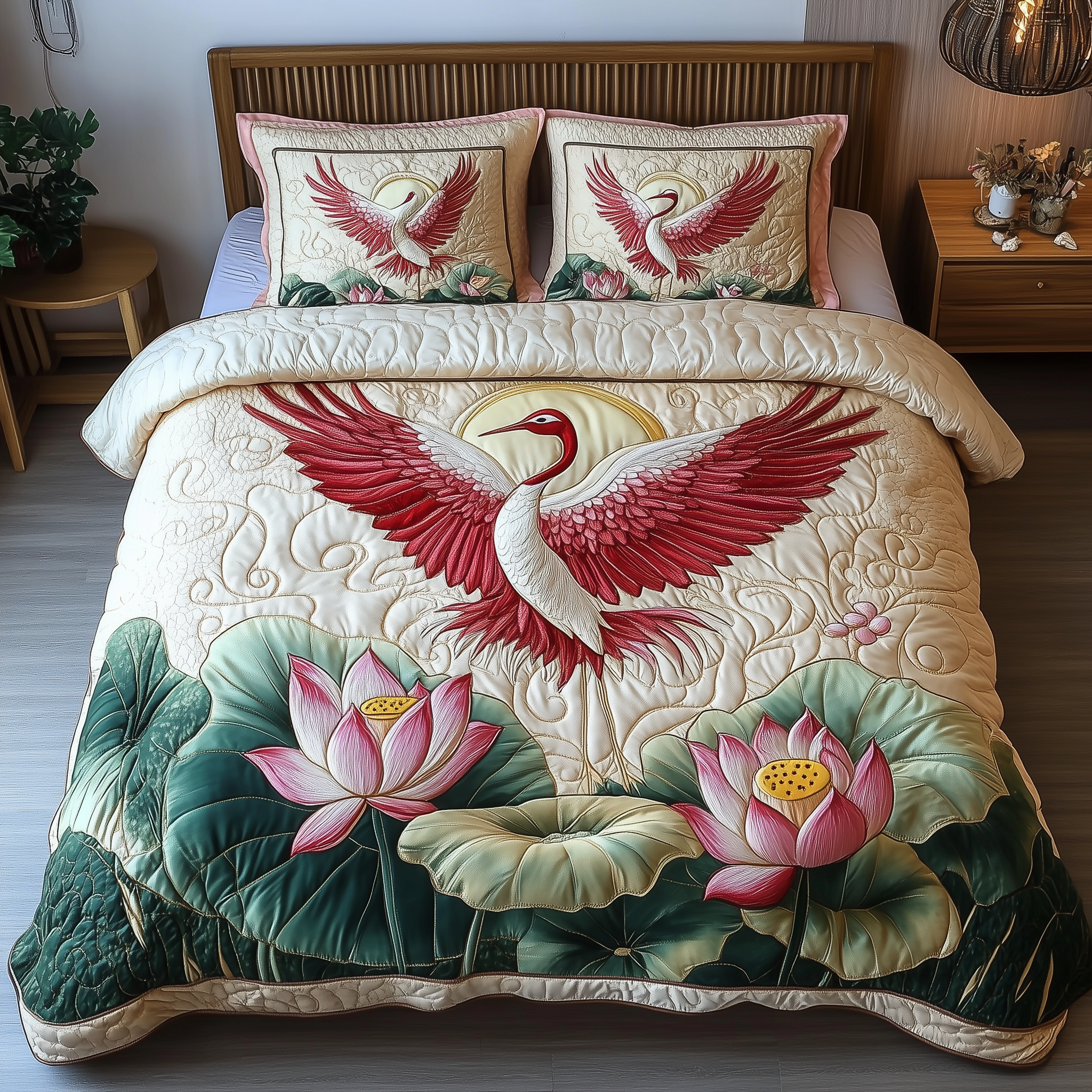 Elegant Crane Quilted Bedding Set Awesome Mother's Day Ideas For Mother' Day Gifts