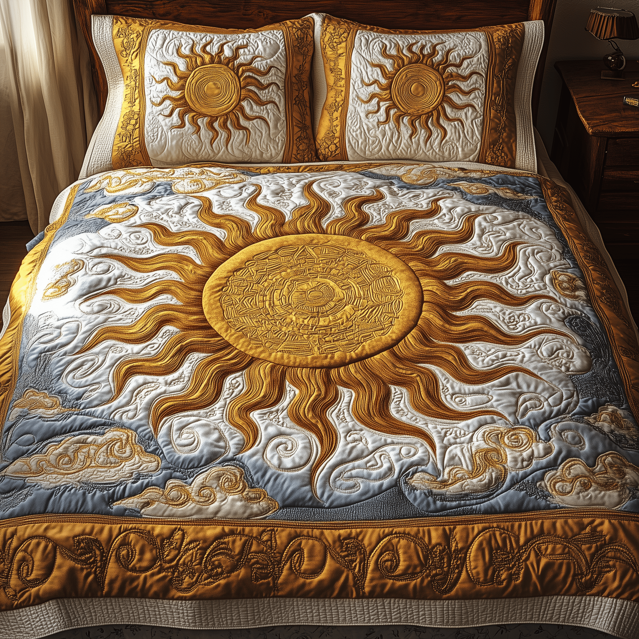 Elegant Sunshine Quilted Bedding Set Best Duvet Cover Bedspread Set Mother To Be Gifts