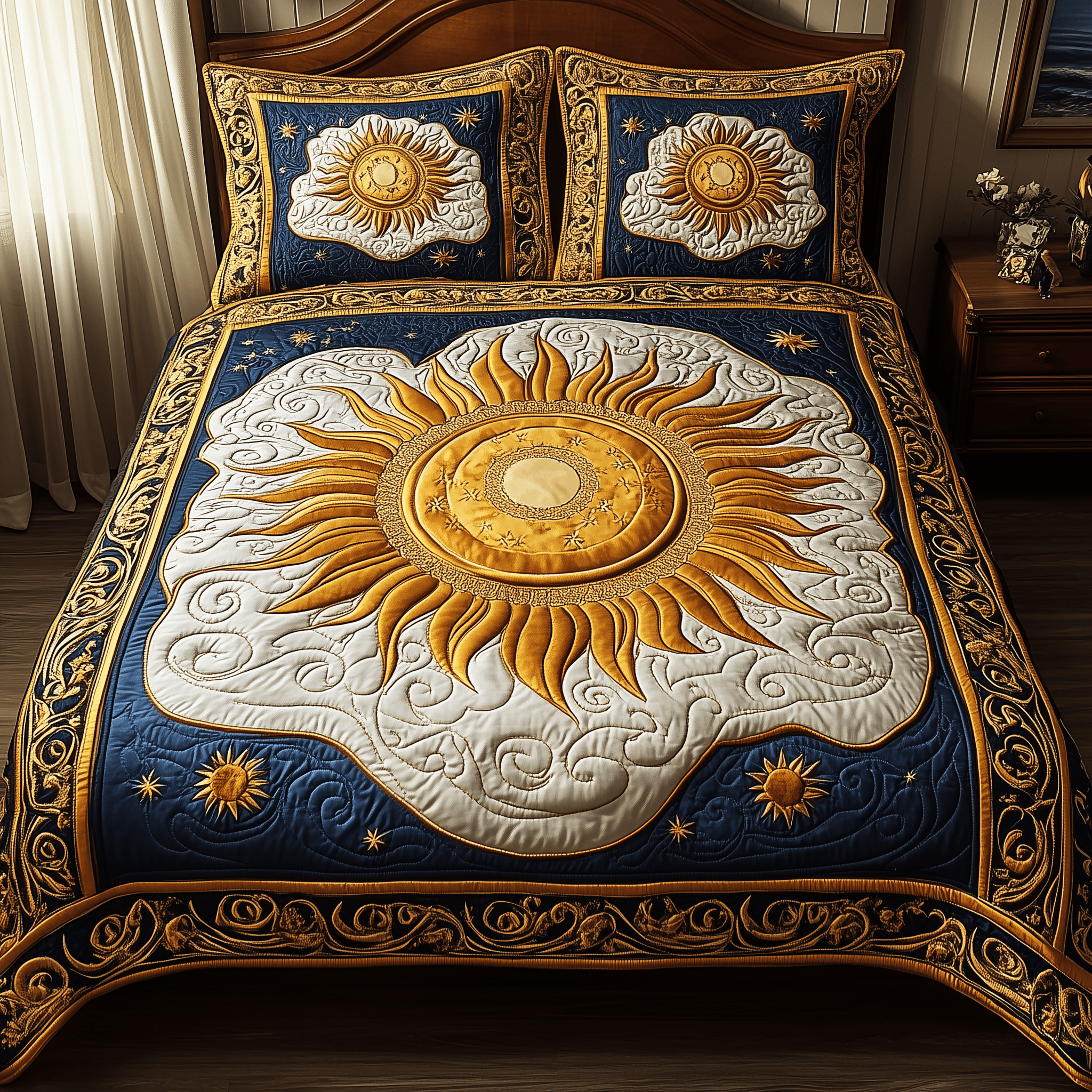 Elegant Sunshine Quilted Bedding Set Best Duvet Cover Bedspread Set Thoughtful Mother's Day Gifts