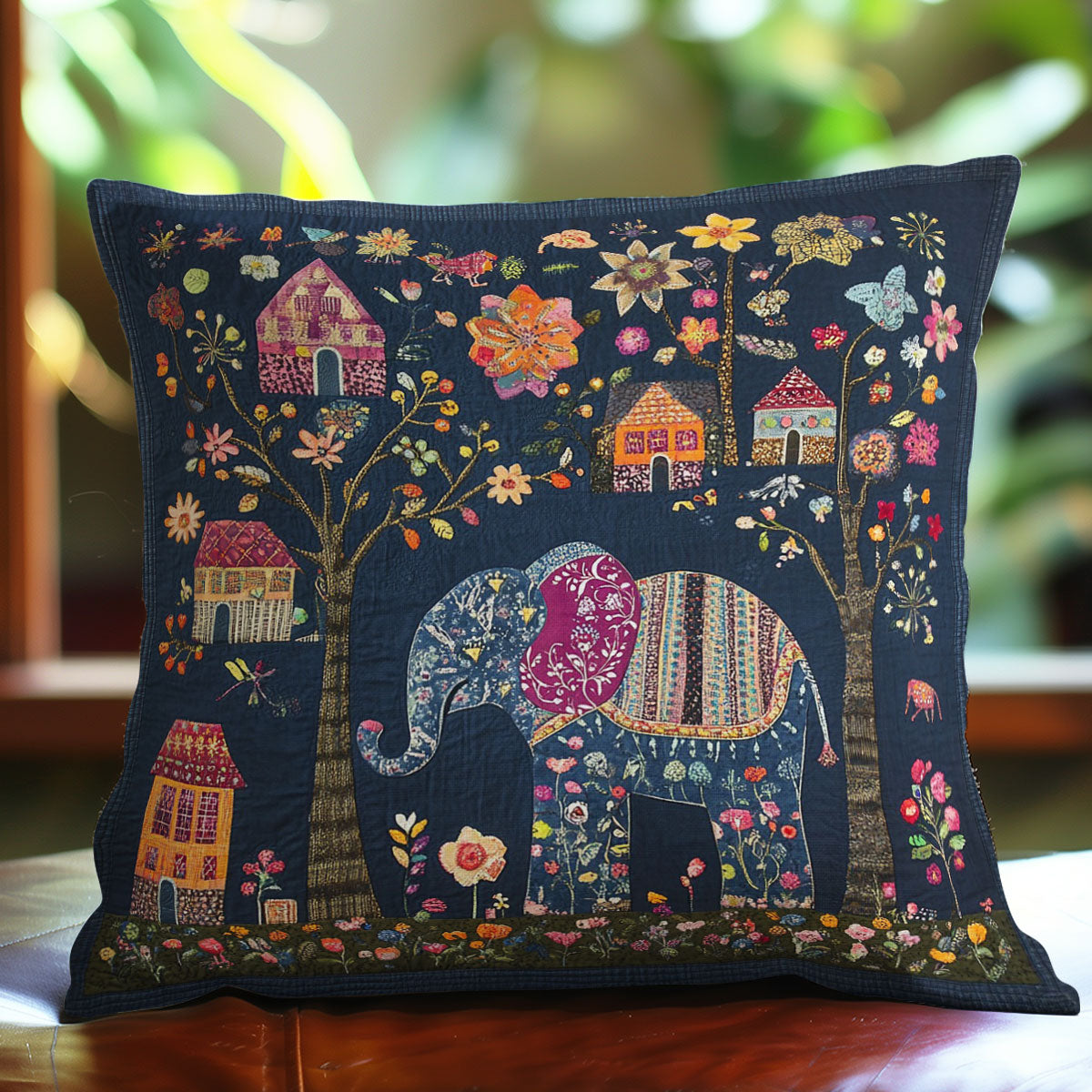 Elephant And Flowers Quilt Pillow Case Theme Floral Best Gifts For Flower Lovers Christmas