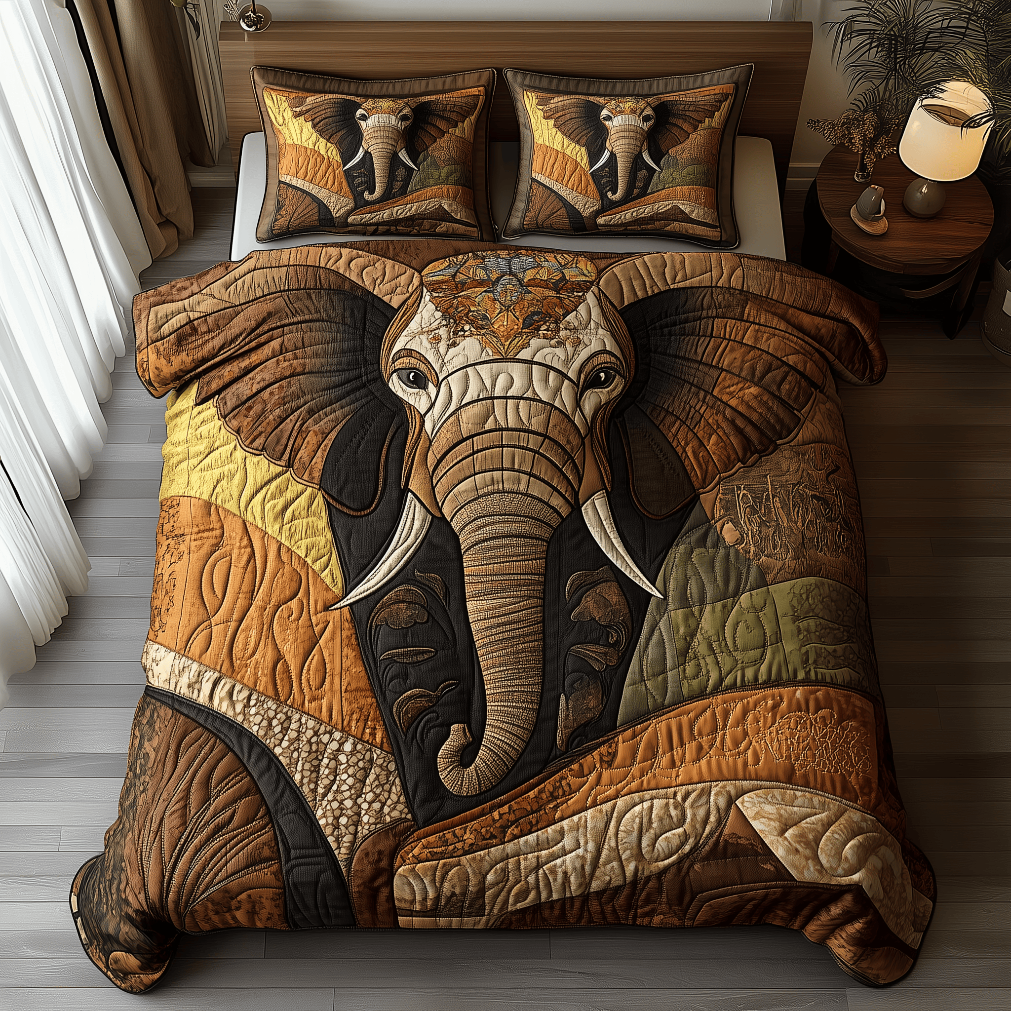 Elephant Whisper Quilted Bedding Set Best Mothers Day Duvet Cover Set Birthday Gifts For Elephant Lovers