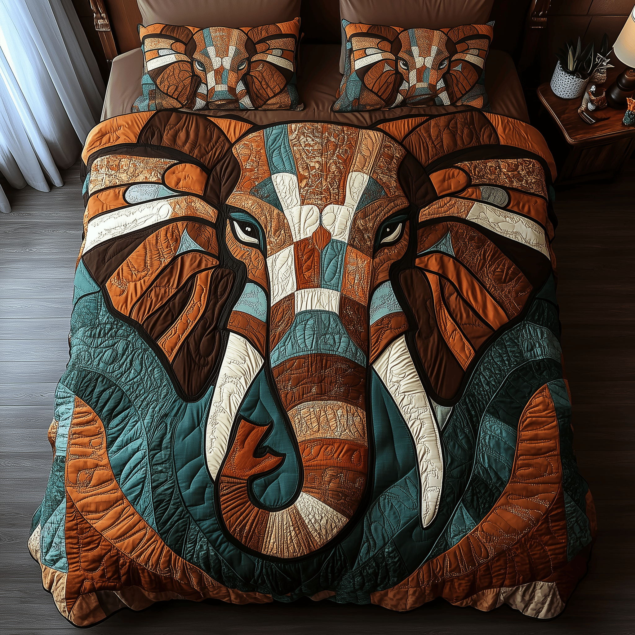 Elephant Whisper Quilted Bedding Set Best Mothers Day Duvet Cover Set Elephant Gifts For Women