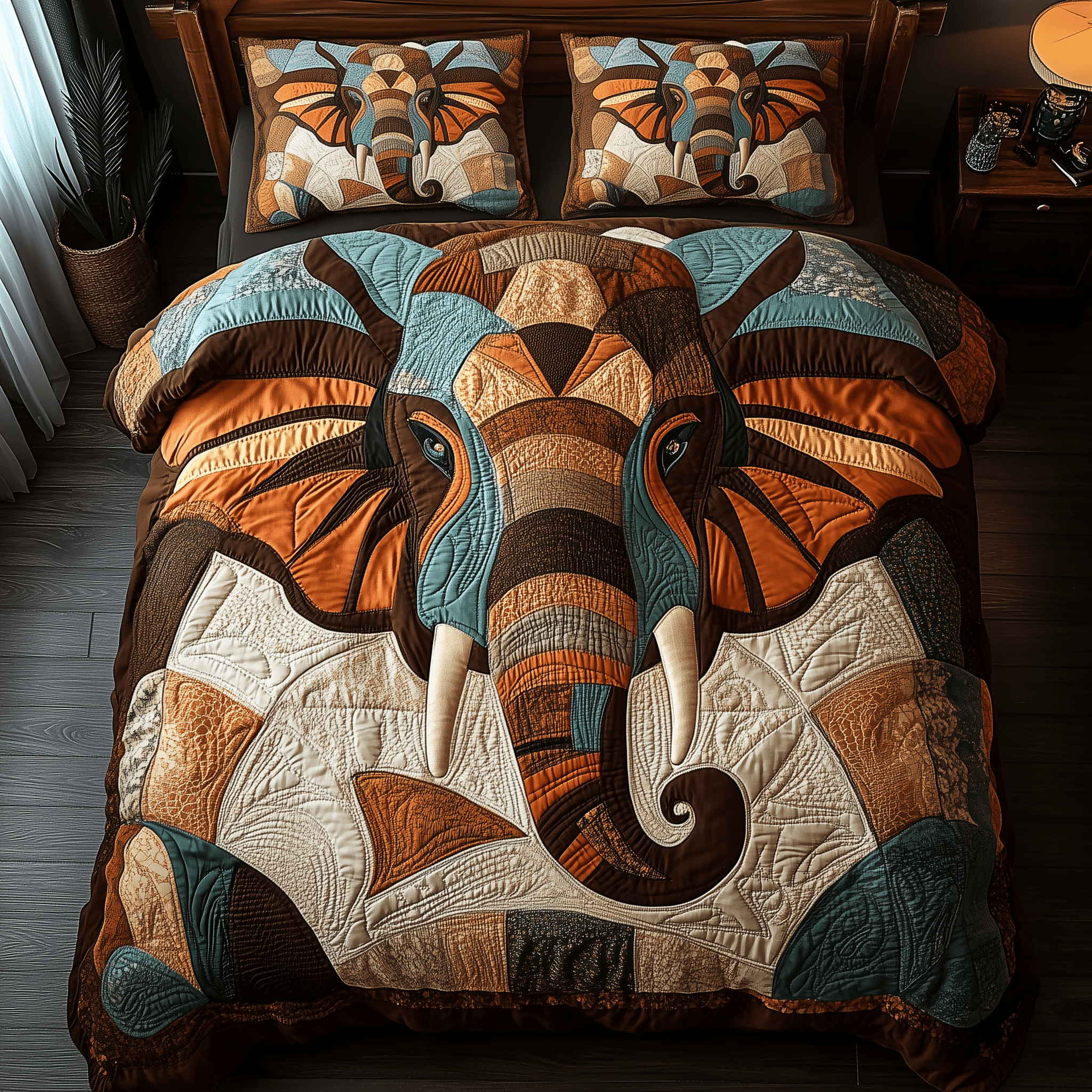 Elephant Whisper Quilted Bedding Set Best Mothers Day Duvet Cover Set Gift For Elephant Lover