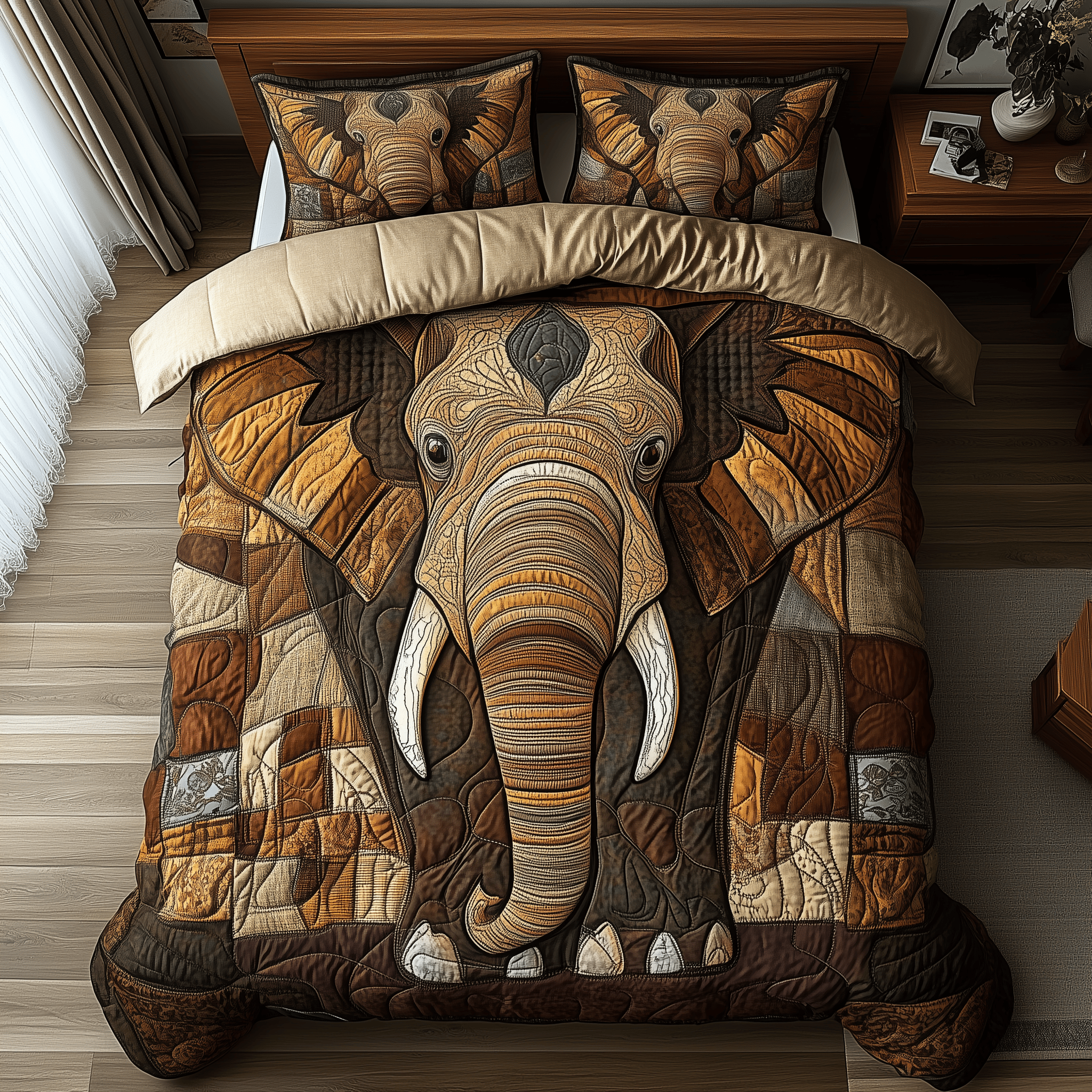 Elephant Whisper Quilted Bedding Set Best Mothers Day Duvet Cover Set Gifts For My Daughter