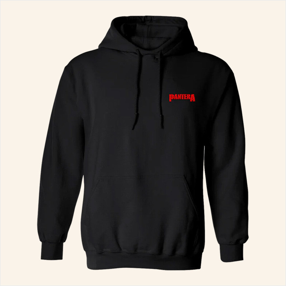 Embroidered Red Pantera Logo Hoodie Pantera Merch Birthday Gifts For Dudes BFF Gifts Ideas