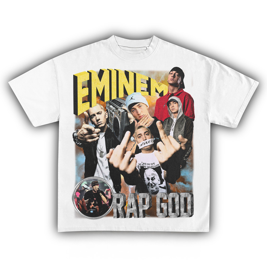 Eminem Rap God White T-Shirt Fan Merch Music Lovers Christmas Present Ideas