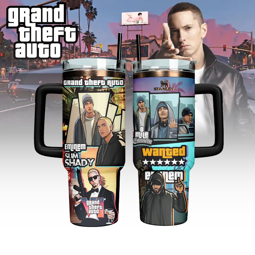 Eminem X Grand Theft Auto Advance Stanley Stainless Steel Tumbler Gifts For Music Lovers