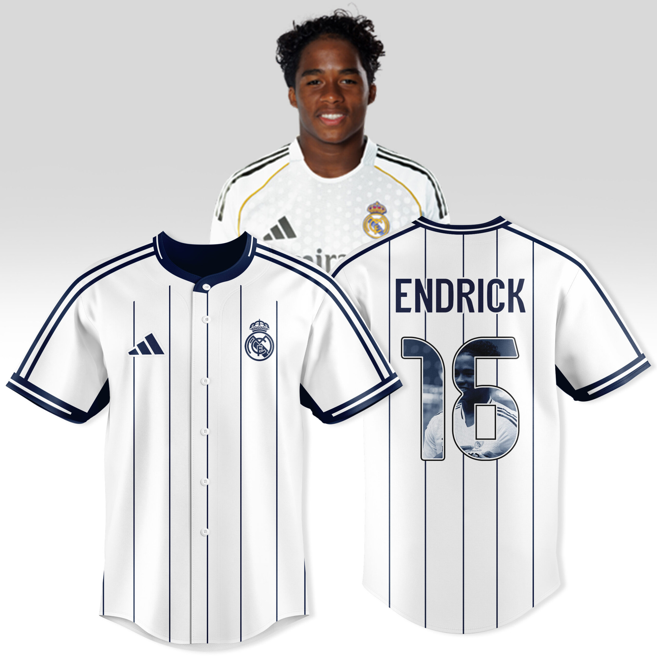 Endrick Felipe 16 Real Madrid Personalized Baseball Jersey For Fans