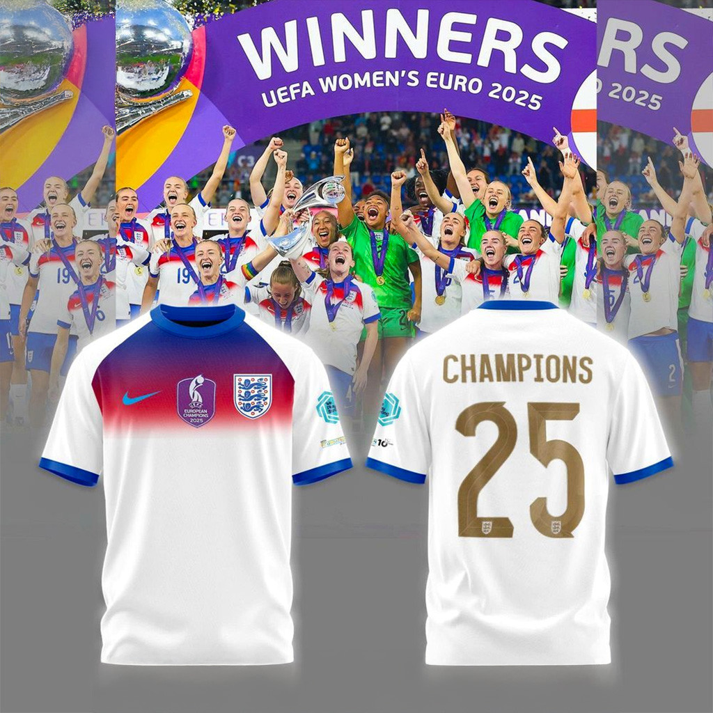 England Lionesses Winners UEFA Womens Euro 2025 T-Shirt Fan Merch Gifts For Mom