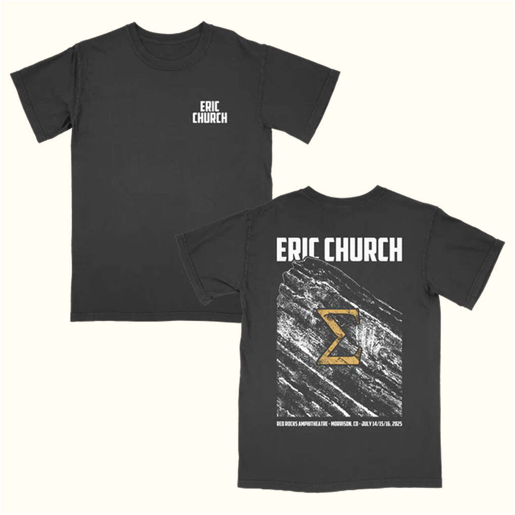 Eric Church Merch Red Rocks Event Black T-Shirt Best Gifts For Boyfriend Gifts For Fans