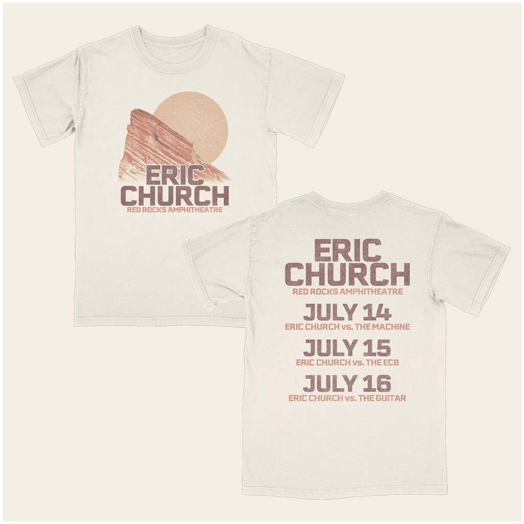 Eric Church Merch Red Rocks Event T-Shirt Gifts For Friends Birthday Gifts For Brother