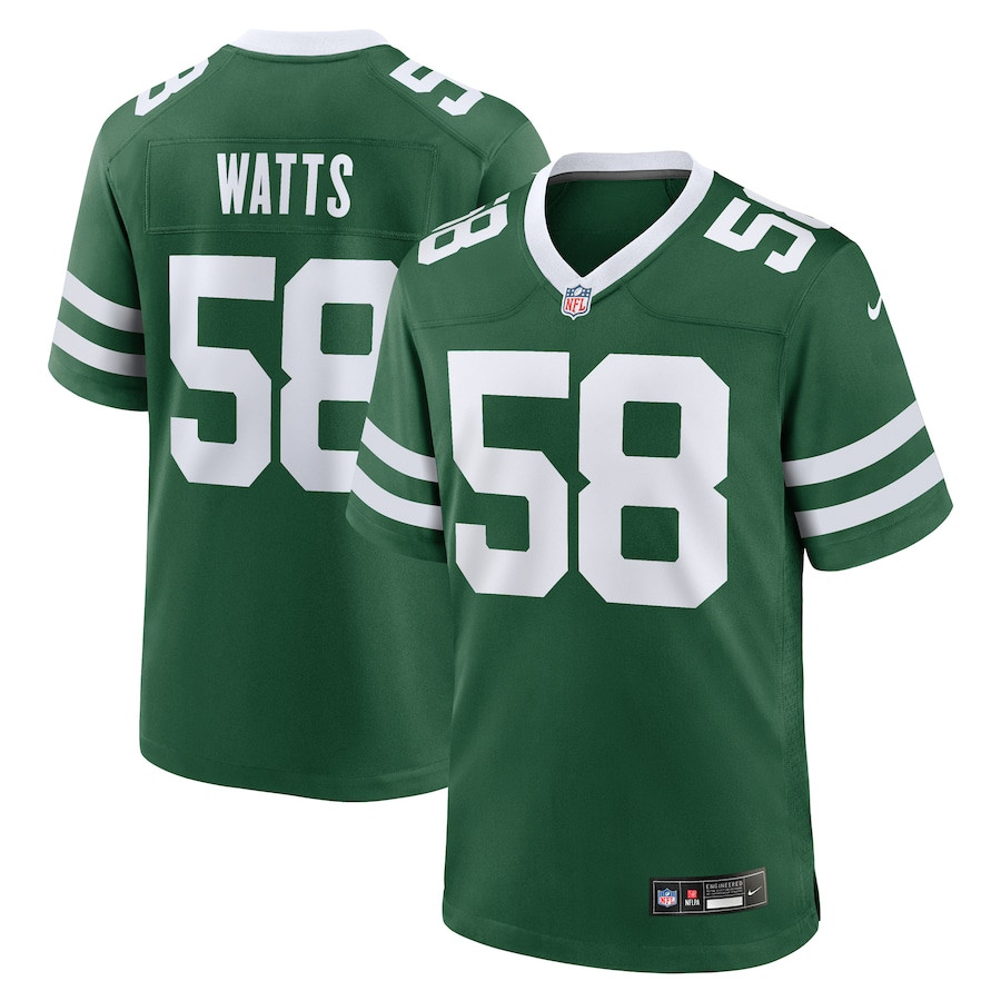 Eric Watts 58 New York Jets Team Game Men Jersey - Legacy Green - JSDV301