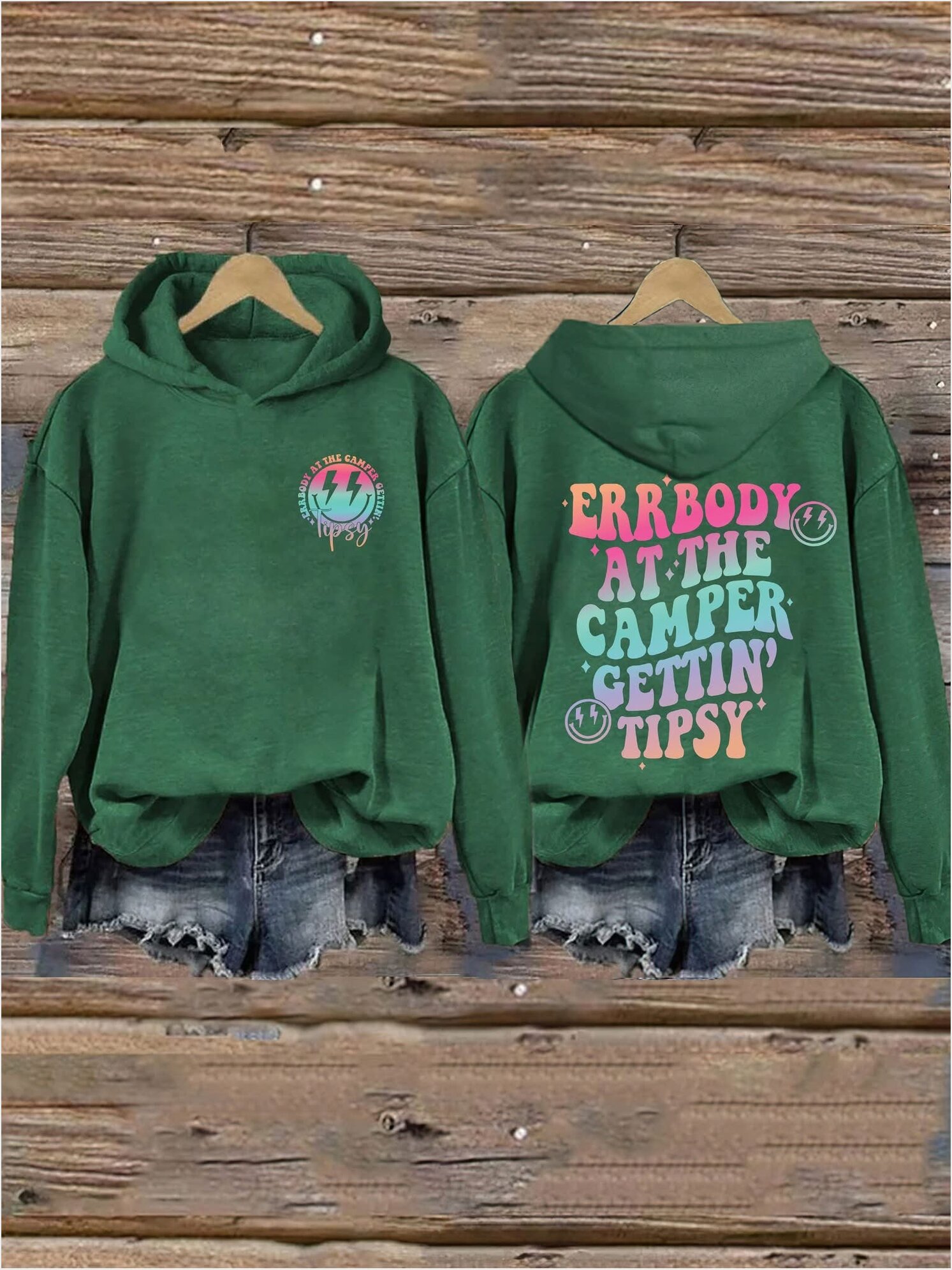 Errbody At The Camper Gettin Tipsy Hoodie Funny Camping Hoodie Birthday Gifts For Friends