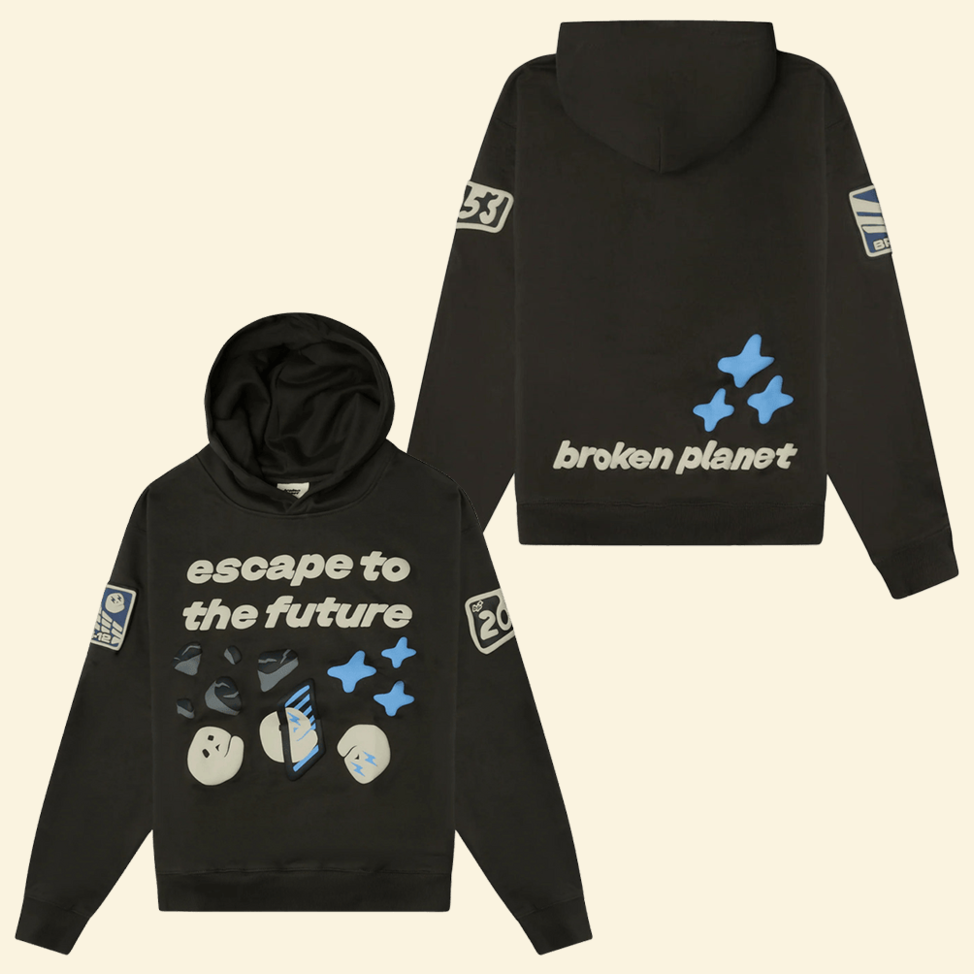 Escape To The Future Broken Planet Hoodie Father In Law Birthday Gifts Dad's Day Gifts For BFF