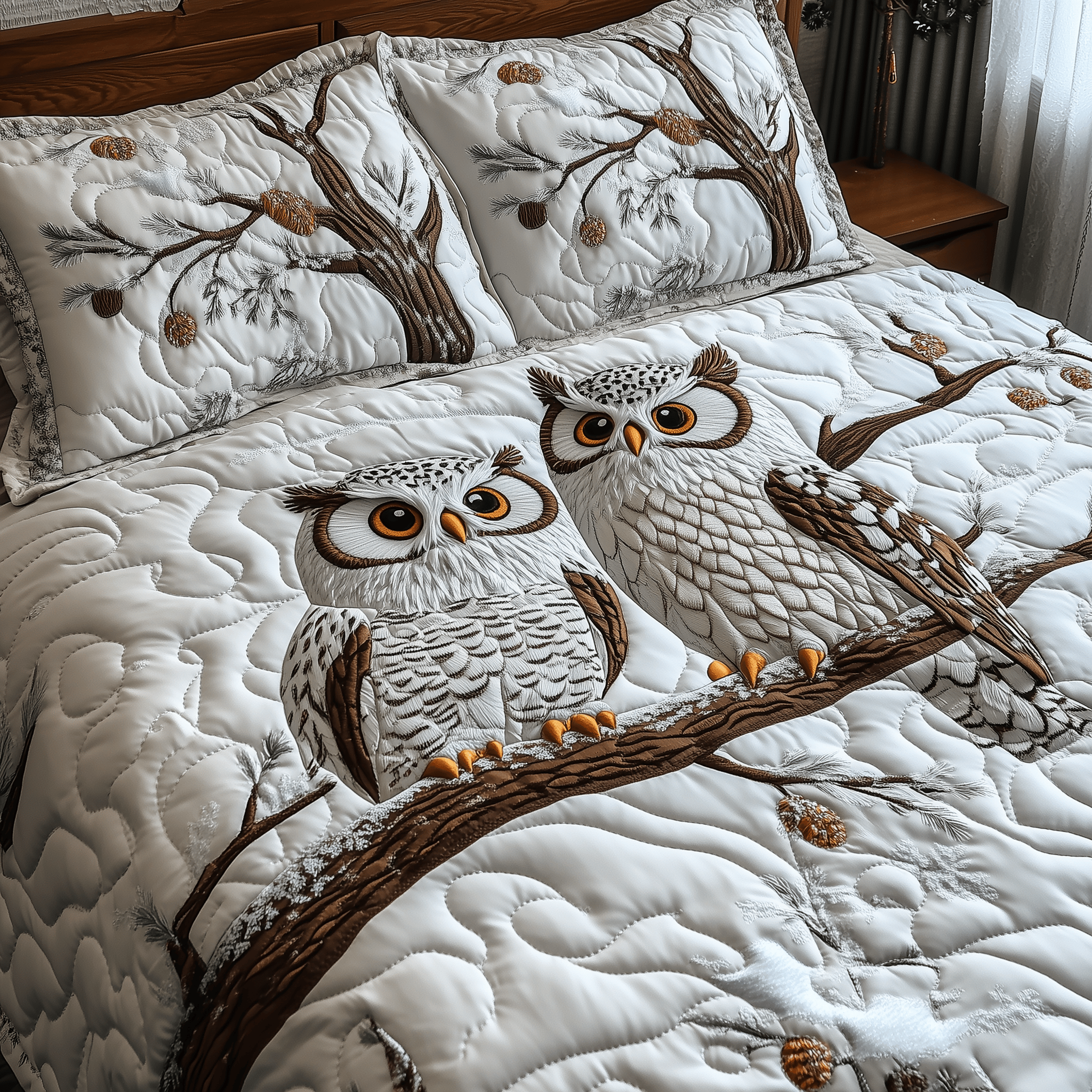 Eternal Owl Love Quilted Bedding Set Duvet Cover Bedspread Set Items Owl Gifts For Mom