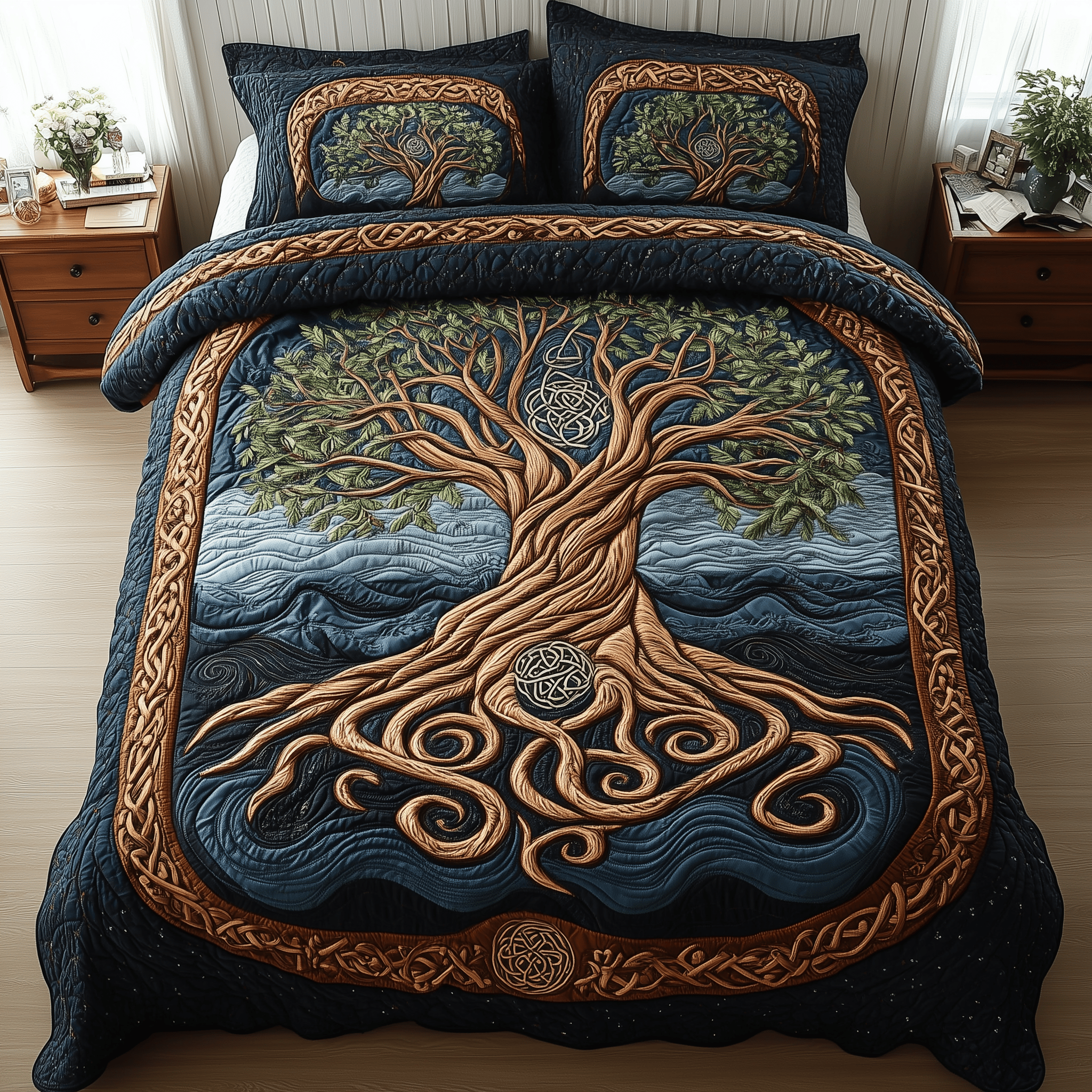 Eternal Tree Of Life Quilted Bedding Set Best Duvet Cover Bedspread Set Gifts For My Daughter