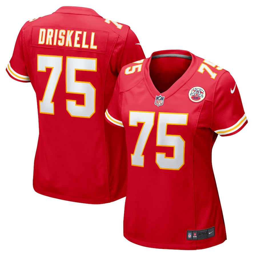 Ethan Driskell 75 Kansas City Chiefs Women's Game Jersey - Red - JS287