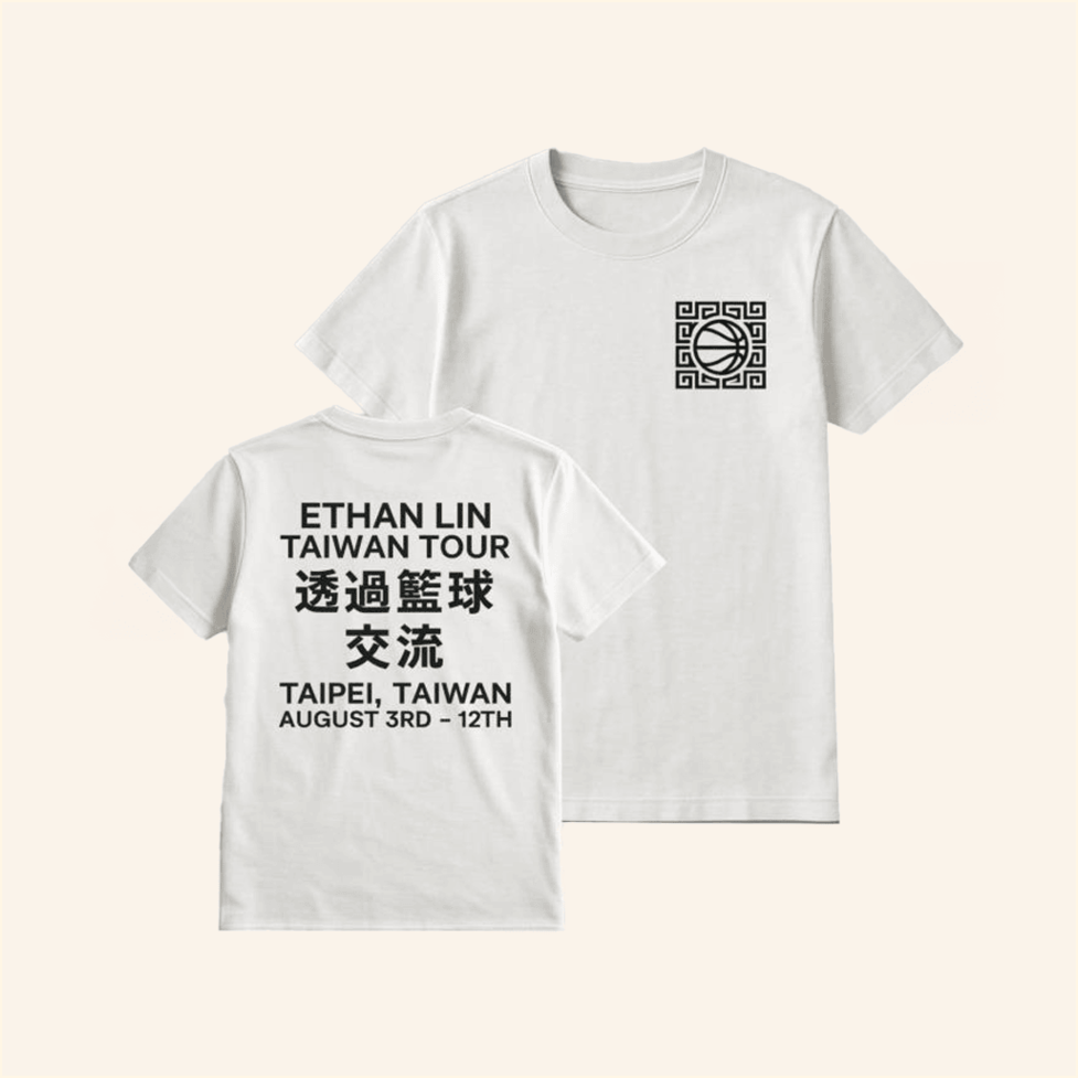 Ethan Lin Taiwan Tour White T-Shirt NJ Hoop Recruit Merch Fans Gifts For Best Friend