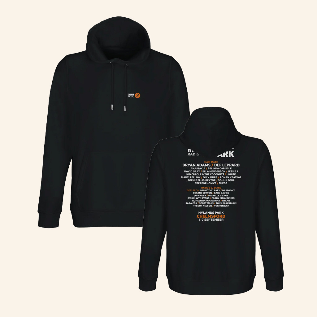 Event-Merchandise Merch Bbc Radio 2 In The Park 2025 Black Hoodie Gifts For Him