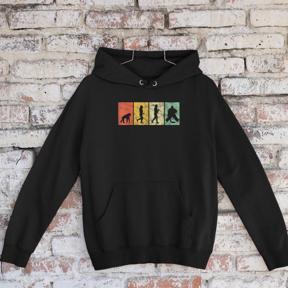 Evolution Of Man Ice Hockey Goalie Funny Vintage Retro Style Hoodie