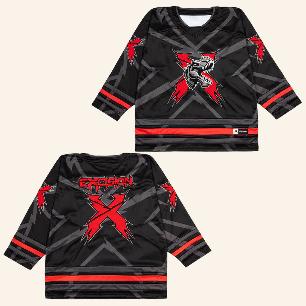 Excision Merch Red Black Hockey Jersey Present For Husband