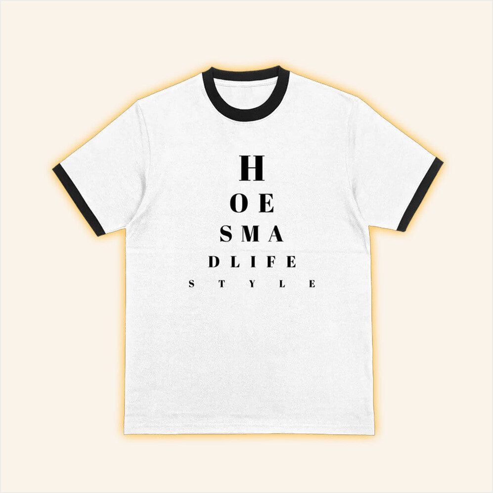 Eye Chart Poly Ringer T-Shirt Hoesmad Merch Birthday Gifts For BFF Christmas Presents