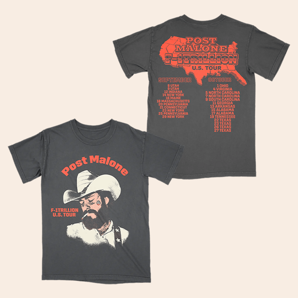 F 1 Trillion Outlaw Tour T-Shirt Post Malone Merch Fathers Day Birthday Gifts For Husband
