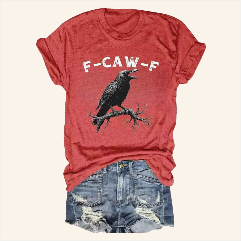F Caw F Shirt Funny Black Crow T-Shirt Gifts For Women's Birthday Gift Ideas Christmas Presents