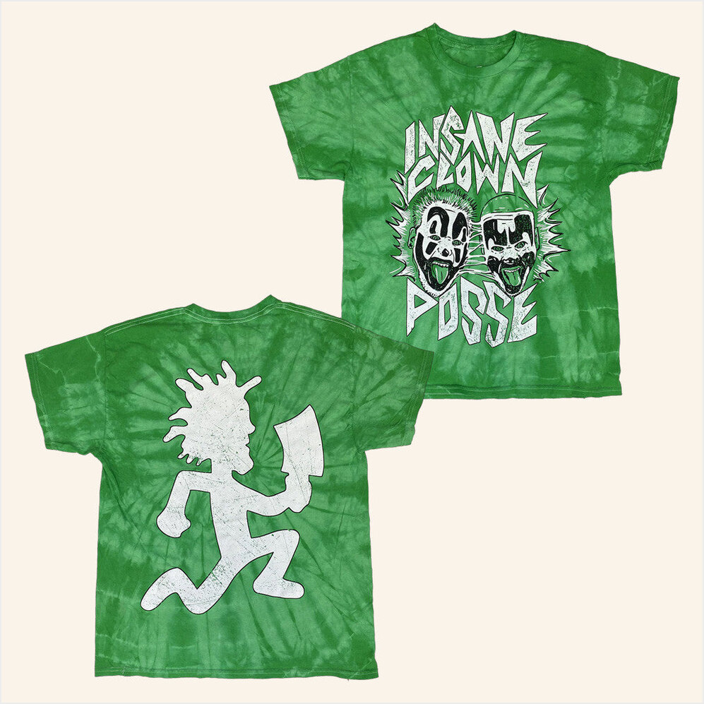 Faces In Tie Dye Green T-Shirt Insane Clown Posse Merch Best Friend Birthday Gifts