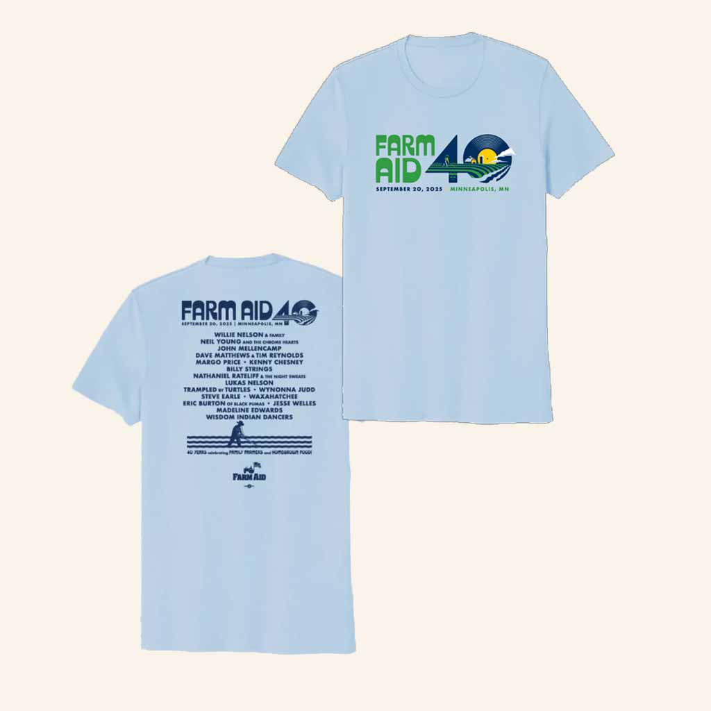 Farm Aid Merch Farm Aid 40 Festival Logo T-Shirt Presents For Farmers