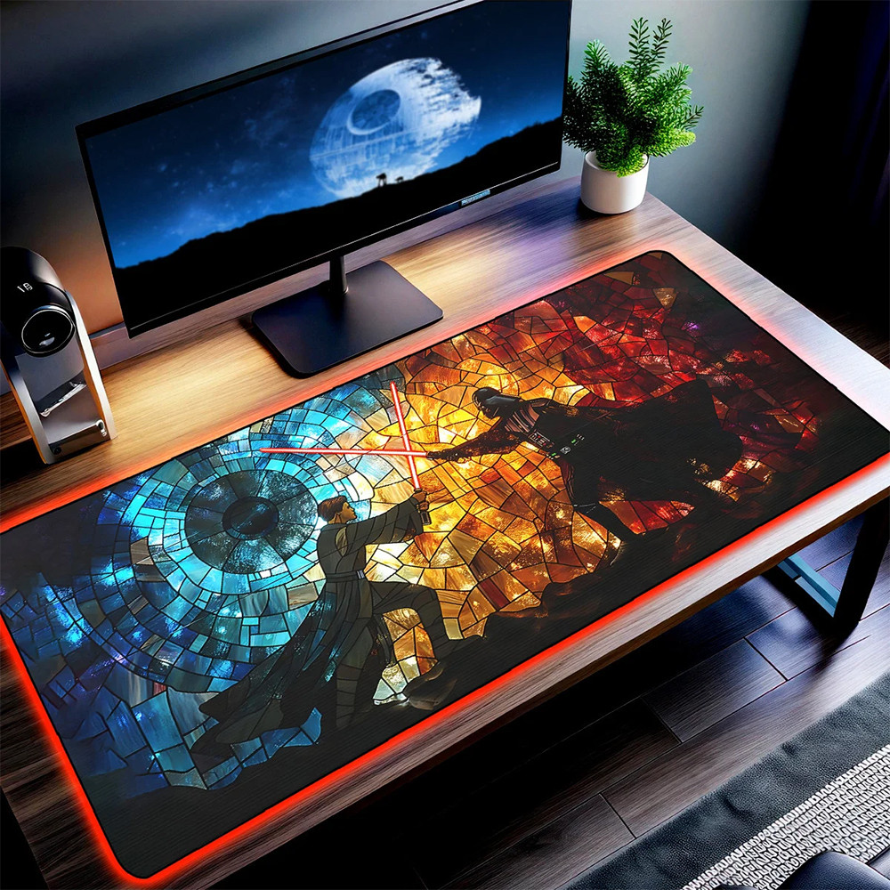 Father And Son Stained Glass Desk Mat Gifts For Star War Fans