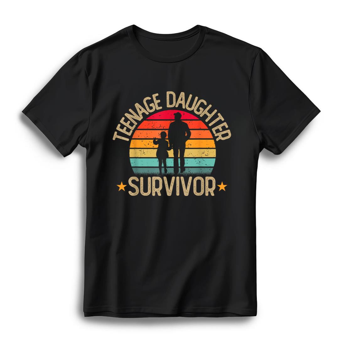 Father's Day Teenage Daughter Survivor Dad Men Retro