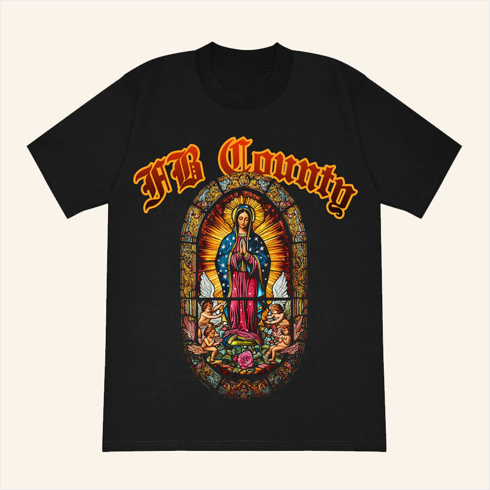 Fb County Stained Glass Heavy Hard T-Shirt Fb County Clothing Merch Birthday Gifts For Him