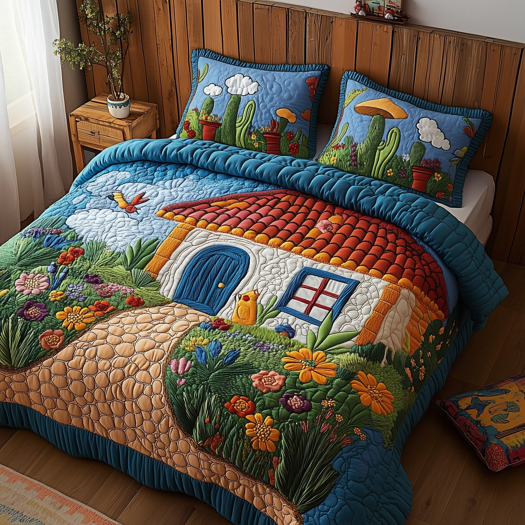 Fiesta Retreat Quilted Bedding Set Duvet Cover Bedspread Set Item Birthday Gifts For Sisters